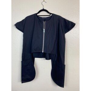 Ann Everett Asymmetrical Black Zip Front Tunic Size One Size M Grunge Streetwear